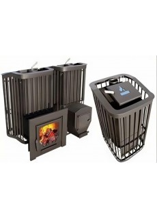 Дровяная печь для бани Варвара Терма Каменка укороченная топка чугунная дверка