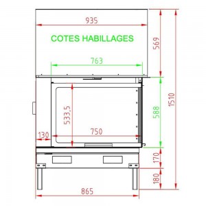 Каминная топка Axis F 900 right lateral glass BG1