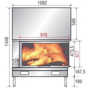 Каминная топка Axis H 1200 right lateral glass BN2