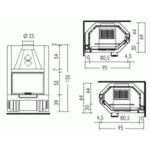 Каминная облицовка Edilkamin MAGISTER + топка TEKNO 2N DX