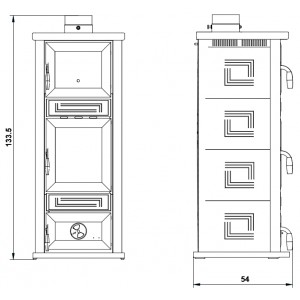 Отопительная печь Palazzetti Stella с духовкой, beige/cream