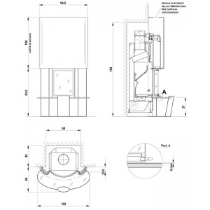 Каминная облицовка Palazzetti AQUAMARINA, со стальным колпаком
