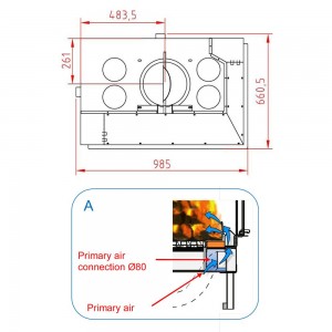 Каминная топка Axis F 900 right lateral glass BN1