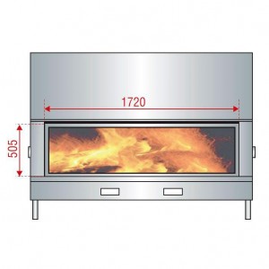Каминная топка Axis H 1600 XXL WS Black BN3