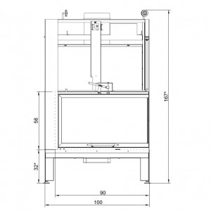 Каминная топка Palazzetti Ecomonoblocco 86 V08-S dx