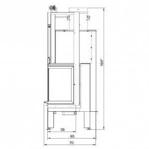 Каминная топка Palazzetti Ecomonoblocco 86 V08-S dx