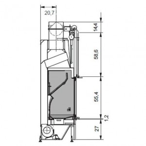Каминная топка Palazzetti Ecomonoblocco 45 frontal