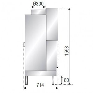 Каминная топка Axis H 1400 simple face WS Black BG2