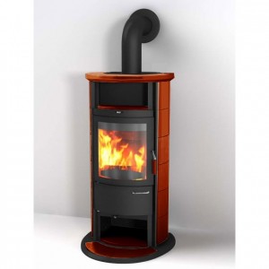 Отопительная Печь Hark 17 NHGT ECOplus, brillant rot 474, черная рамка