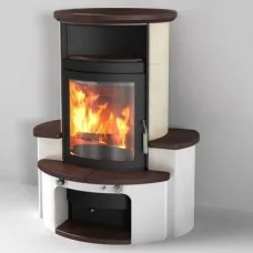 Отопительная Печь Hark 34 GT ECOplus, jola-braun/stone 245, зад.подкл., черная рамка