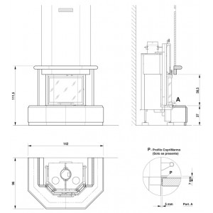 Каминная облицовка Palazzetti Costanza 66 Red Alhambra