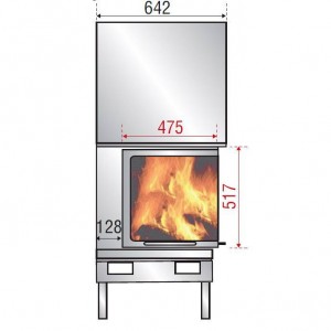 Каминная топка Axis H 1200 left lateral glass BG2