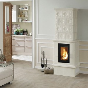 Отопительная Печь Hark Bella Rosa 13 ECOplus, цвет cashmer, черная рамка + кер.решетка LK
