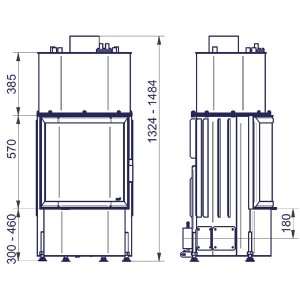 Каминная топка Hark 600/57 K WW ECOplus, золото