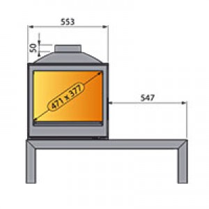 Отопительная печь Liseo Castiron LCI 5 GFR Table, стекло справа