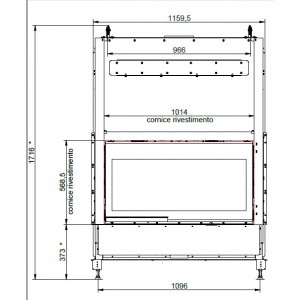 Каминная топка Palazzetti ECOMONOBLOCCO WT 16:9F V12 С гильотиной (Архив)