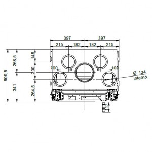 Каминная топка Palazzetti ECOMONOBLOCCO WT 66F V11