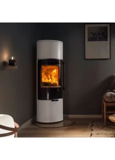 Отопительная печь Keddy K900, высокая, белая, хромированная окантовка стекла