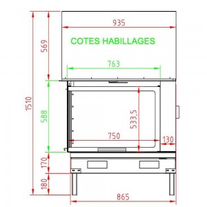 Каминная топка Axis F 900 left lateral glass BG1