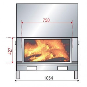 Каминная топка Axis H 1000 double face
