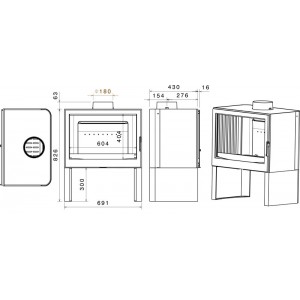 Отопительная печь Liseo L71 BG