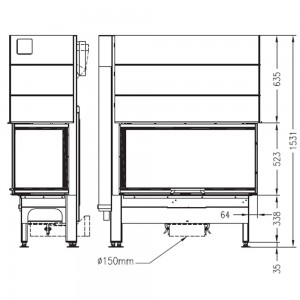 Каминная топка Palazzetti Sunny Fire 100 DX