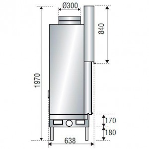 Каминная топка Axis F 1600 simple face WS Black BG3