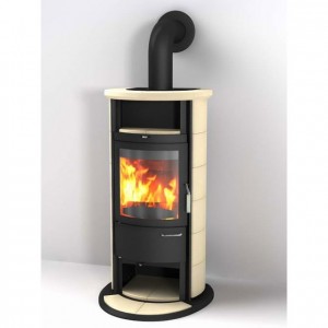Отопительная Печь Hark 17 NHGT ECOplus, creme 711, черная рамка