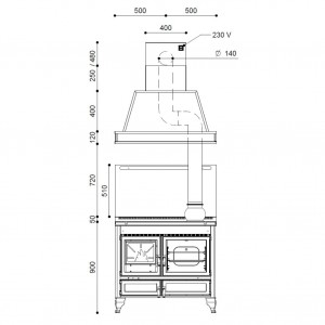 Печь-плита J. Corradi Rustica 100L