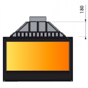 Каминная топка Liseo Castiron LCI 9 GDF BG, двусторонняя, черное стекло
