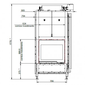 Каминная топка Palazzetti ECOMONOBLOCCO WT 66F V11EPLUS