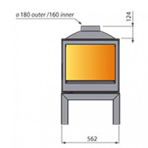 Отопительная печь Liseo Castiron LCI 5 GDFs Stove, двусторонняя, стекло слева