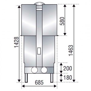Каминная топка Axis H 1600 double face XXL WS Black RT BG2