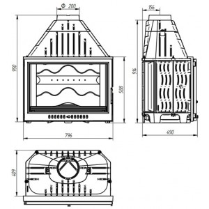 Каминная топка Ferlux 801 piano