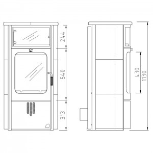 Отопительная Печь Hark 57 ECOplus, deco-cotto 351, черная рамка