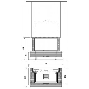 Каминная облицовка Palazzetti Cannes Wenge, под SF 100 3D