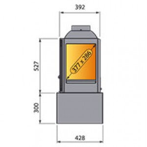 Отопительная печь Liseo Castiron LCI 5 GFL Stove, стекло слева