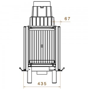 Каминная топка Liseo Castiron LCI 11 GDF BG, двусторонняя, черное стекло