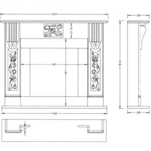 Мраморный портал Crumar GAUDI, Negro Marquin, с пласт. 100х50х2
