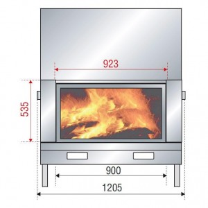 Каминная топка Axis H 1200 double face WS Black BG1