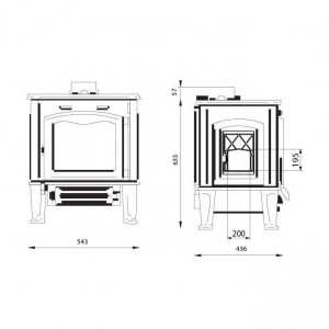 Отопительная печь Ferguss HERMES cook, side door