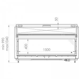 Каминная топка Palazzetti METRO 150XT, сжижен.газ, Камни Palazzetti Blanco Carrara