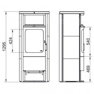 Отопительная Печь Hark 98 ECOplus, creme-weib 118, черная рамка