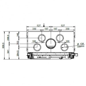 Каминная топка Palazzetti ECOMONOBLOCCO WT 86F V13E