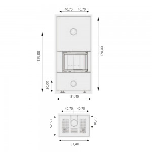 Камин Richard Le Droff ARCHI CERAM BI-VISION 520, white arctic