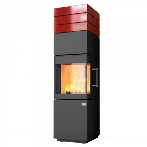 Отопительная печь Hark 140 ECOplus, bordeaux-rot, графит, черная рамка