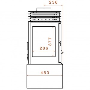 Отопительная печь Liseo L91 R, стекло справа