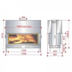 Каминная топка Axis AX-H 1600 DF-N RT