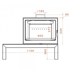 Отопительная печь Liseo Castiron LCI 7 GF Table