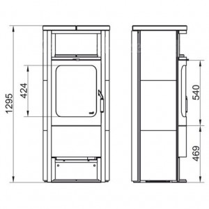 Отопительная Печь Hark 98 ECOplus, stone 252, черная рамка